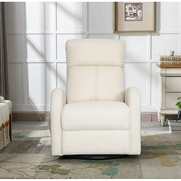 Beige discount swivel recliner