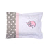 7 Pieces Baby Bedding Set - Nursery Crib Set Including Skirt, Comforter, Quilt Cover, Fitted Sheet, and More for Kids, Boys, Girls | Gray and White Polka Dots with Pink Fox Pattern