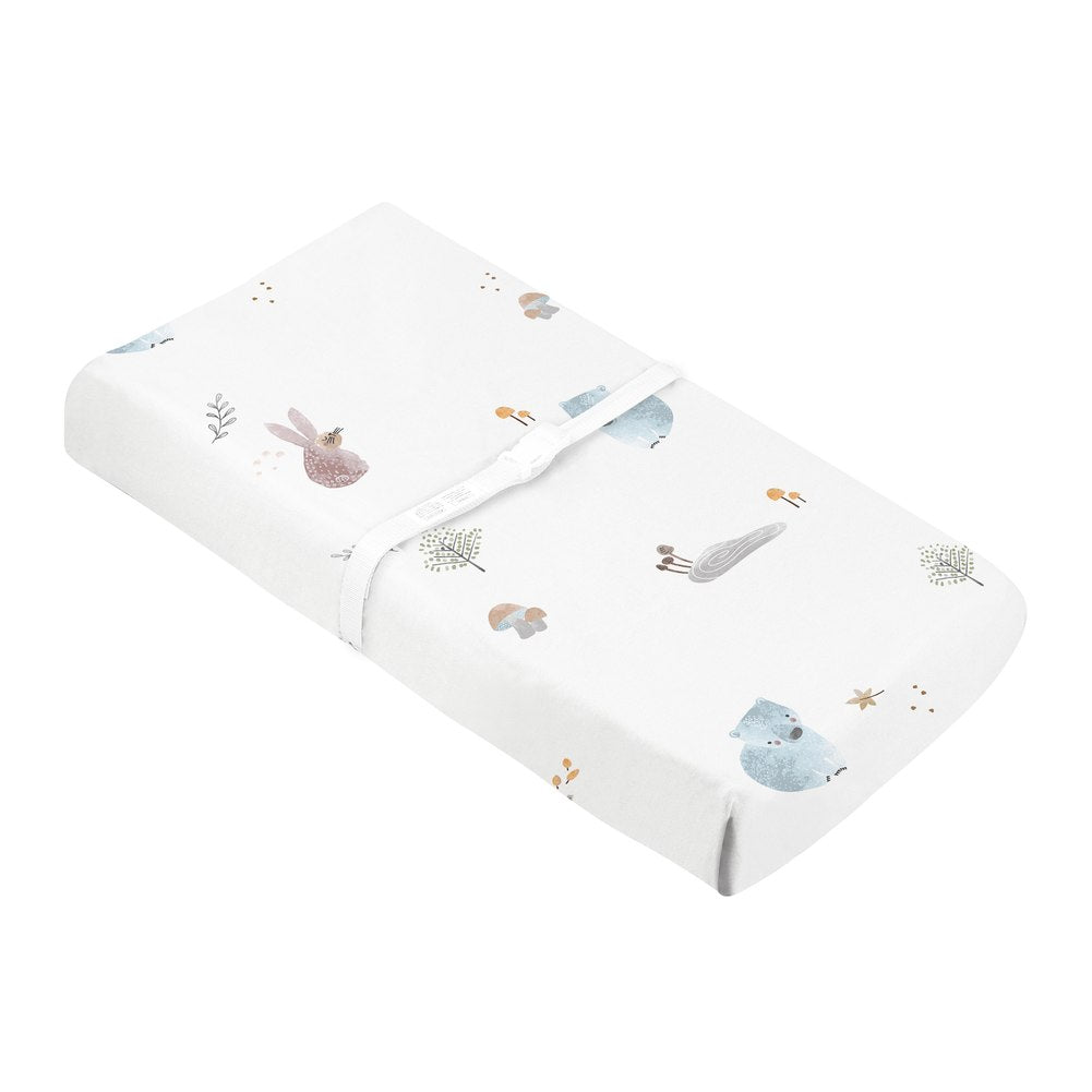 Kushies Cotton Percale Changing Pad Cover with Slits | Forest