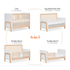 Meadow Nursery Set (Crib + 6 Drawer Dresser) | Natural Wood + White