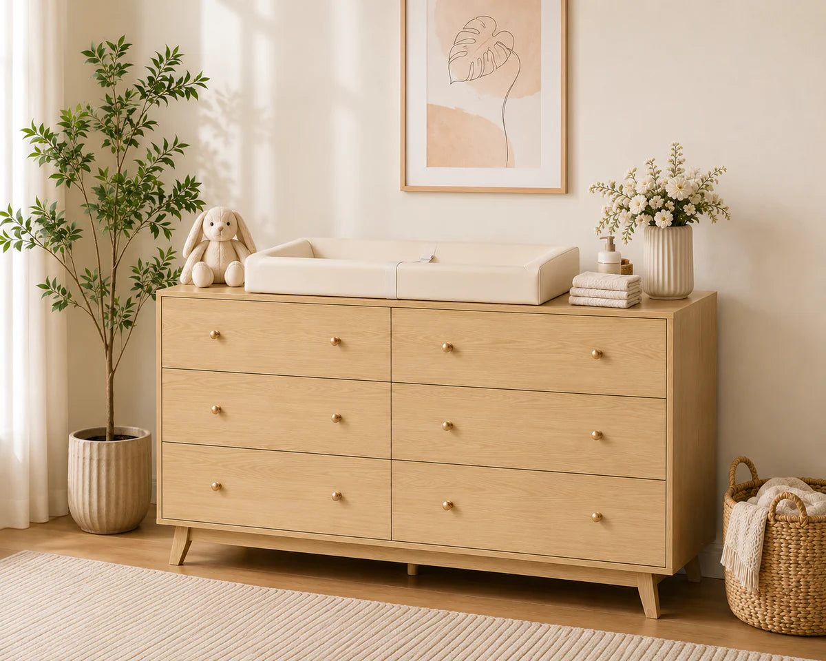 Lionel 3-in-1 with 6-Drawer Dresser | Natural Wood