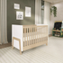 Meadow Nursery Set (Crib + 6 Drawer Dresser) | Natural Wood + White