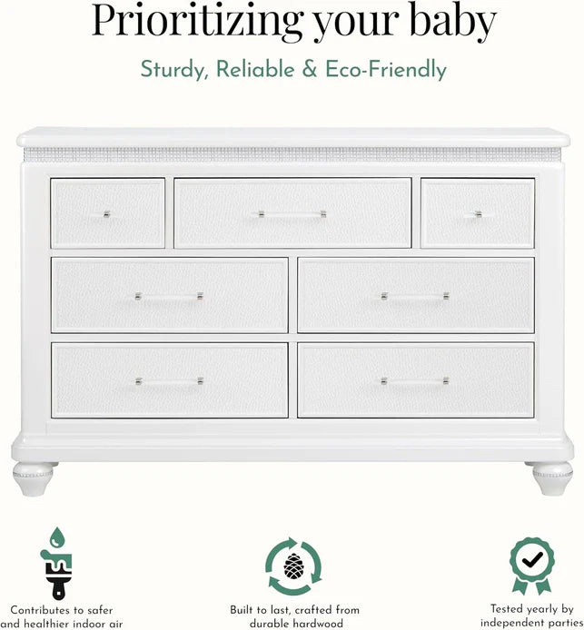 Amélie 7-Drawer Dresser | Shimmering White * Open box store sample