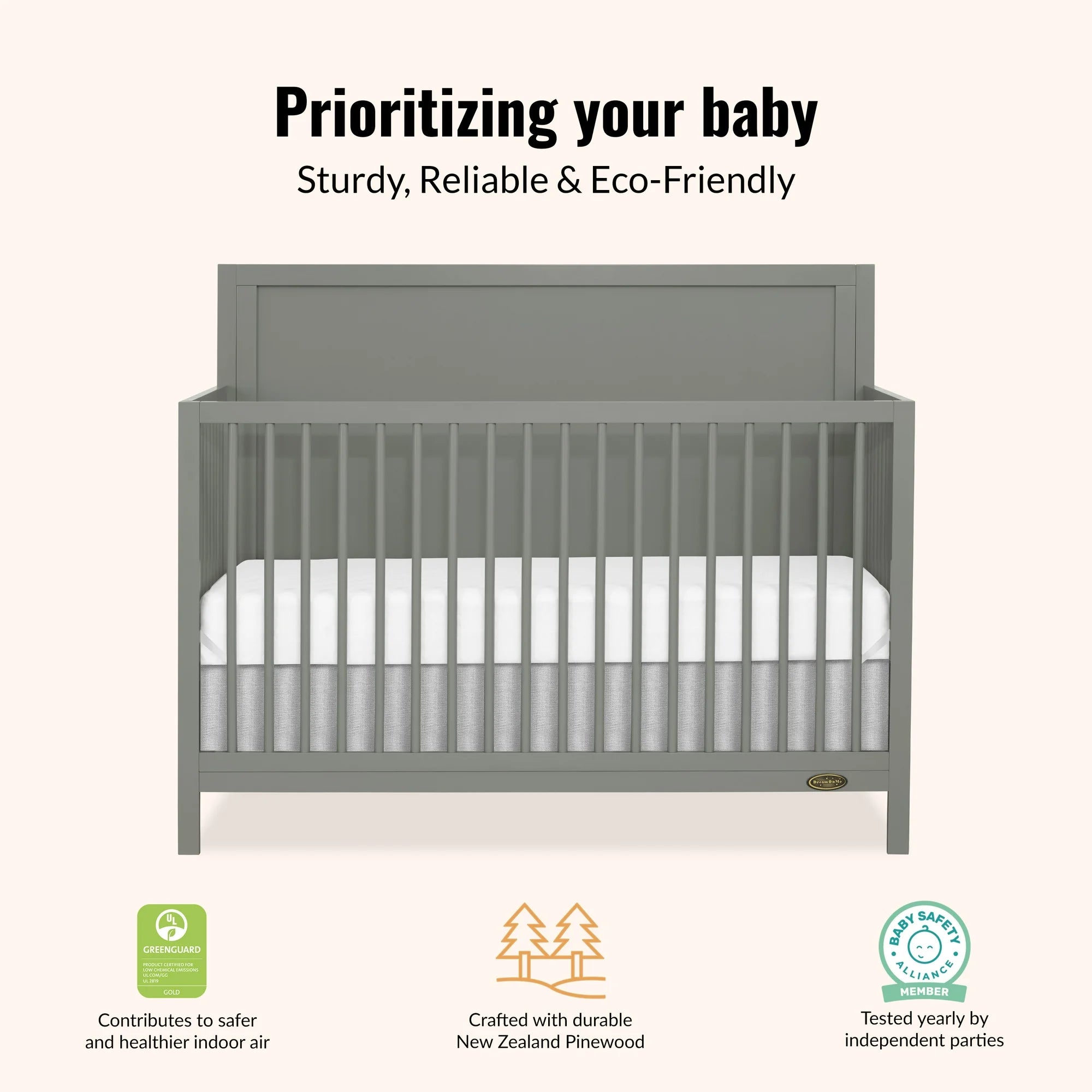 Celeste Convertible Crib | Grey
