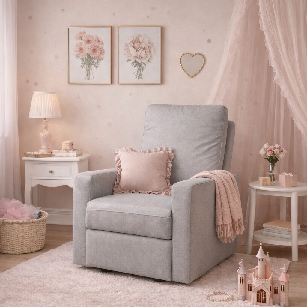 Theo Power Reclining Glider | Soft Ash