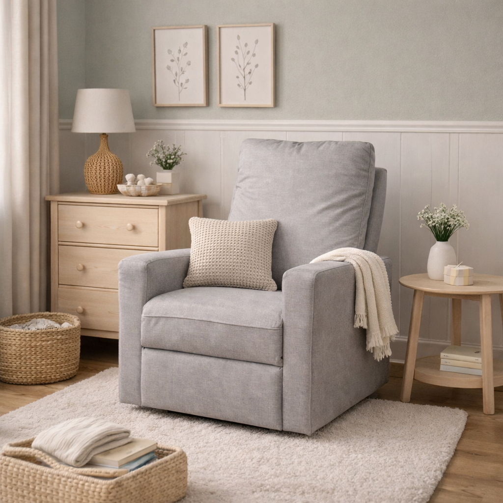 Theo Power Reclining Glider | Soft Ash *Store Sample