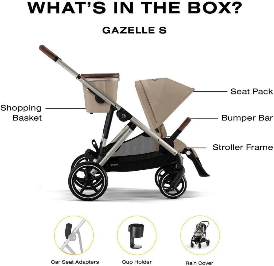 Cybex Gazelle S Stroller, Premium Convertible Single to Double, 20+ Modes
