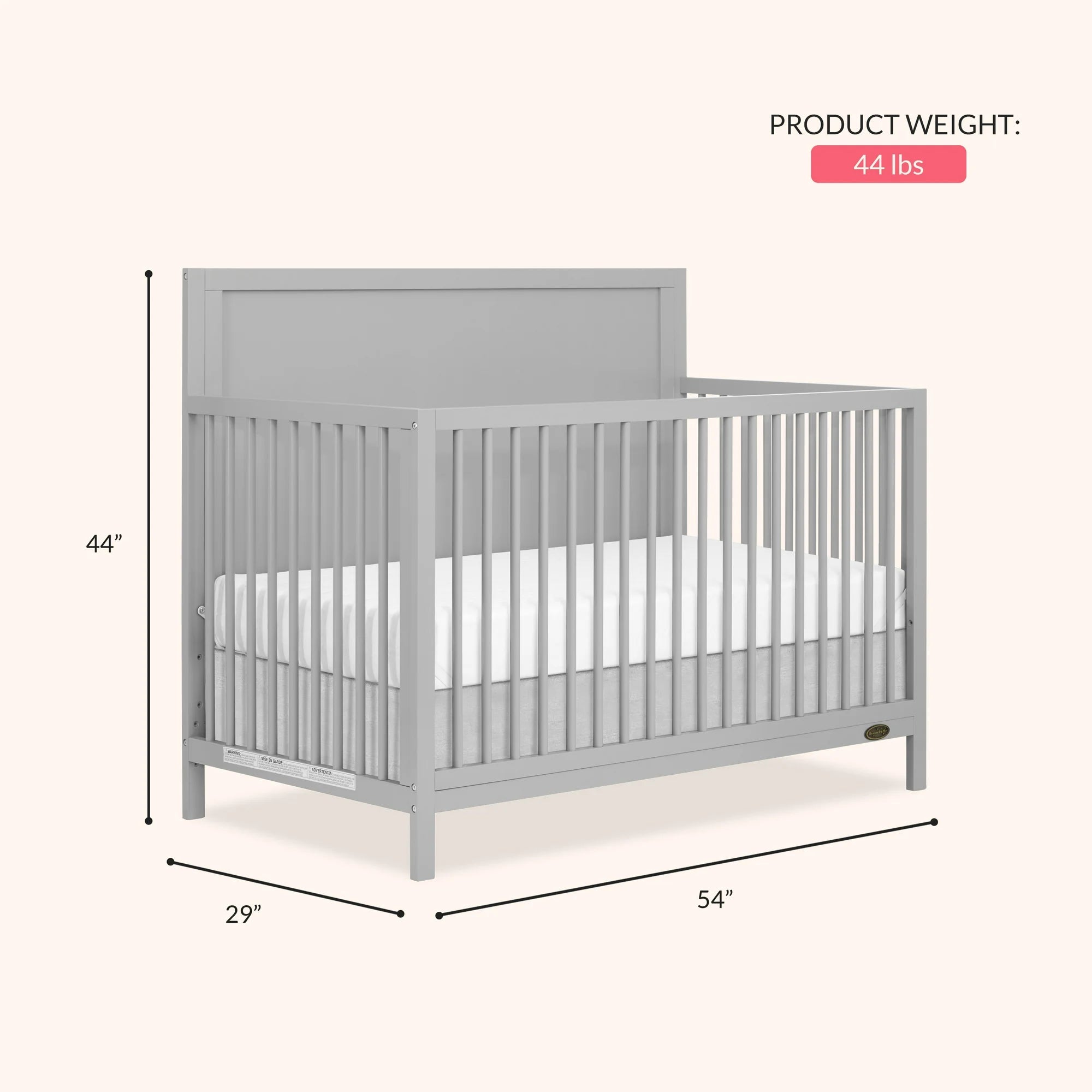Celeste Convertible Crib | Light Grey