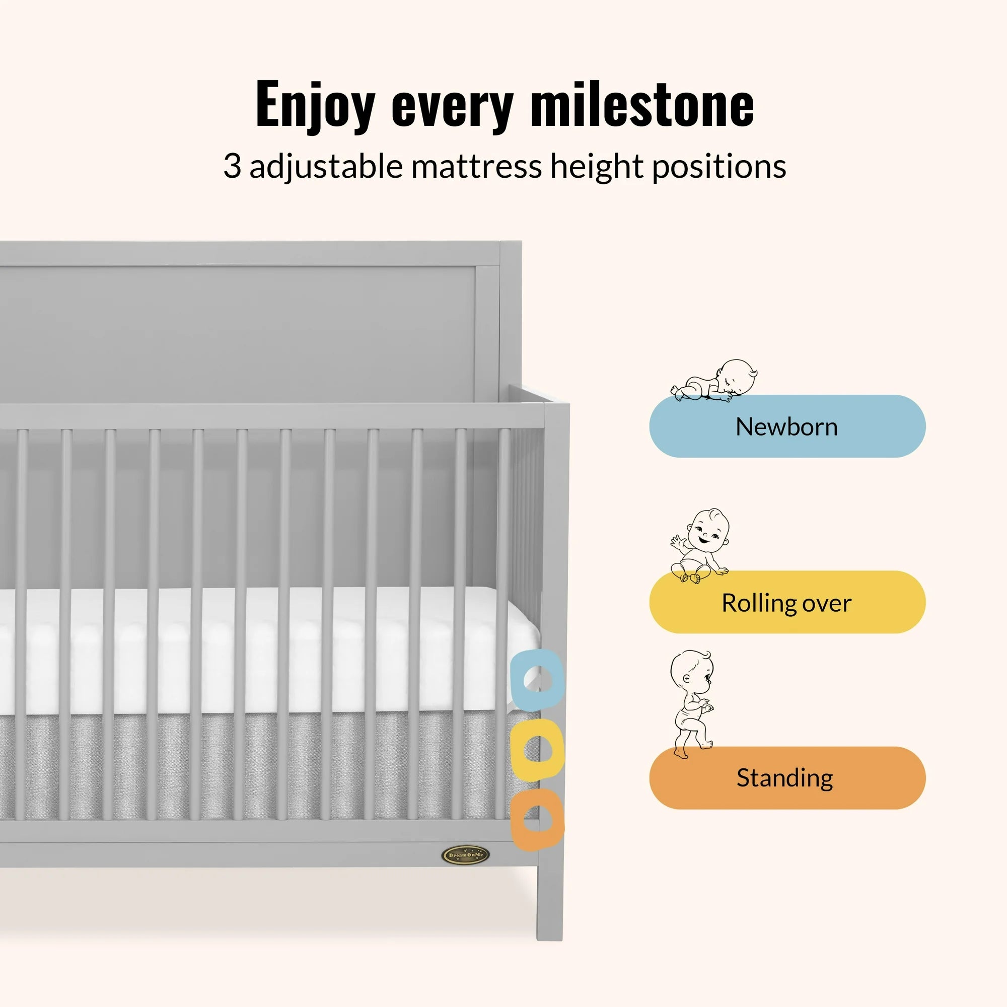 Celeste Convertible Crib | Light Grey