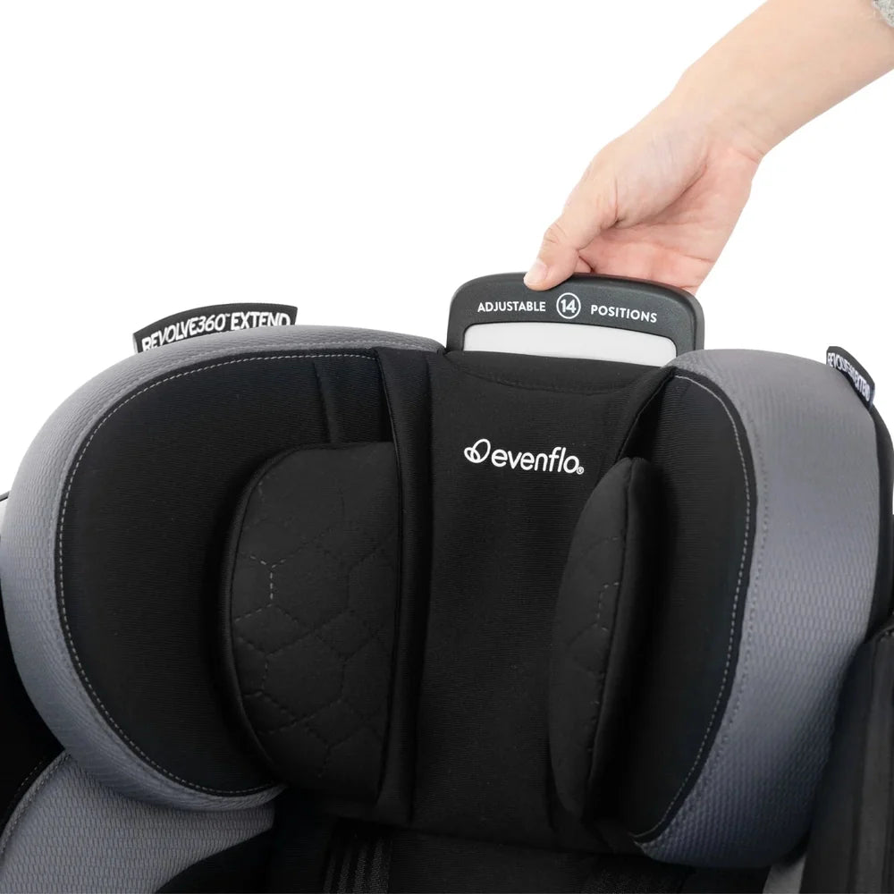 Evenflo Revolve360 Extend Rotational All-In-One Convertible Car Seat With Quick Clean Cover Revere Gray