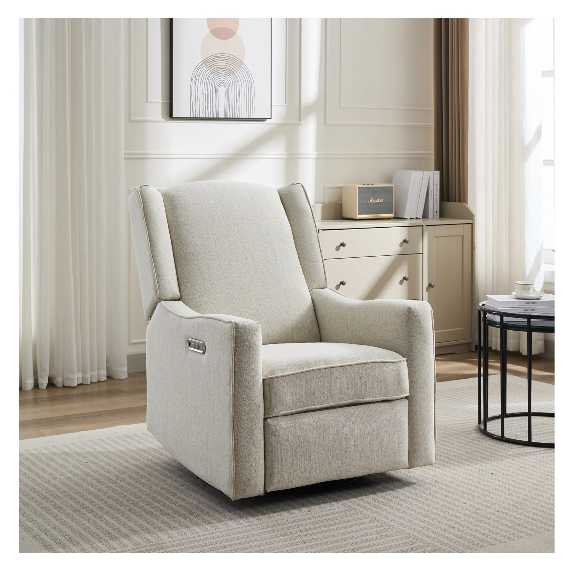 Luna Electric Nursery Glider Chair | Beige