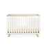 Amara 2-Piece Nursery Furniture Set | 3-in-1 Convertible Crib & 3-Drawer Dresser in White, Natural Wood & Gold