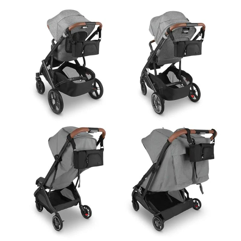 UPPAbaby Carry-All Parent Organizer Charcoal stroller lifestyle close-up