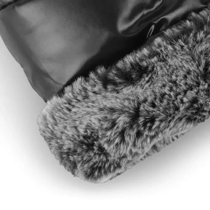 UPPAbaby CozyHandmuffs Luxe Lyla Onyx Nylon on stroller close-up