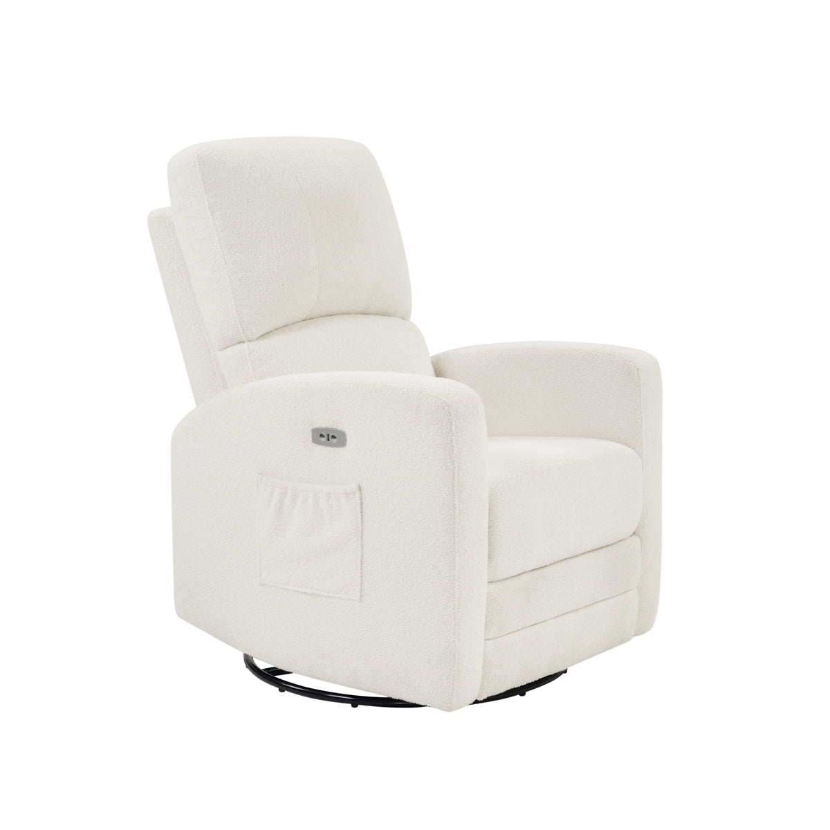 Coco Teddy Fabric Swivel Glider Recliner Chair