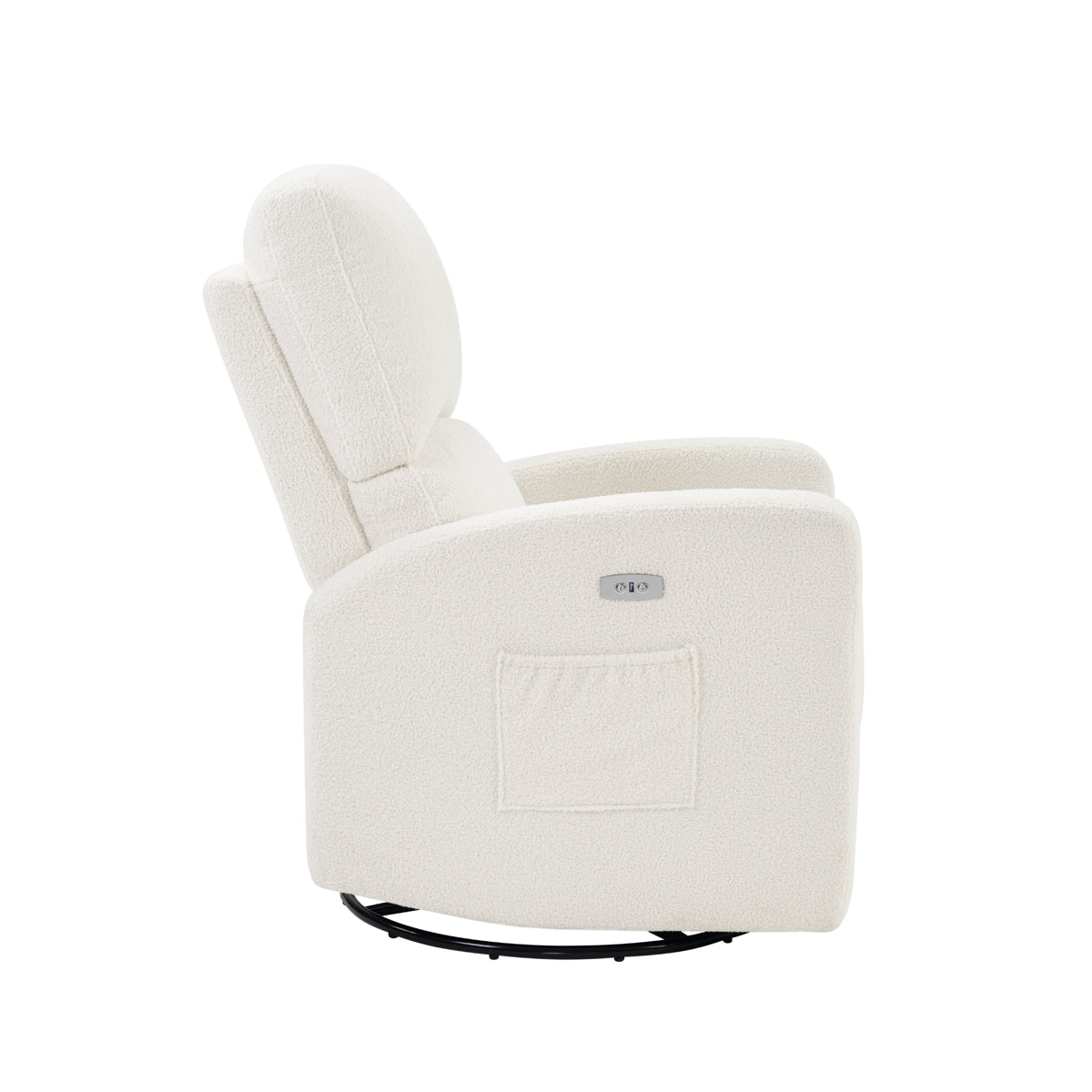 Coco Teddy Fabric Swivel Glider Recliner Chair