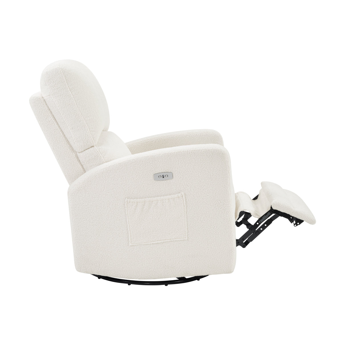 Coco Teddy Fabric Swivel Glider Recliner Chair
