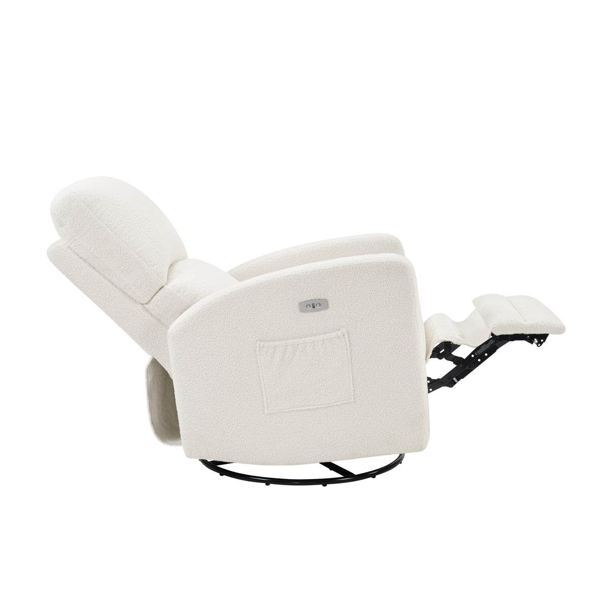 Coco Teddy Fabric Swivel Glider Recliner Chair