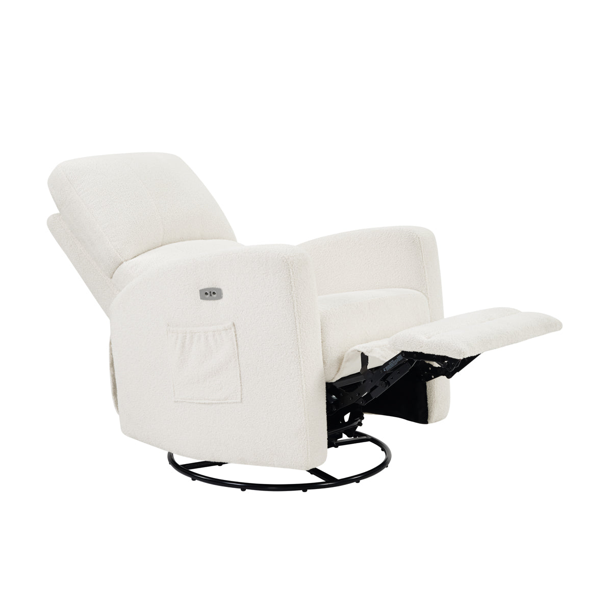Coco Teddy Fabric Swivel Glider Recliner Chair