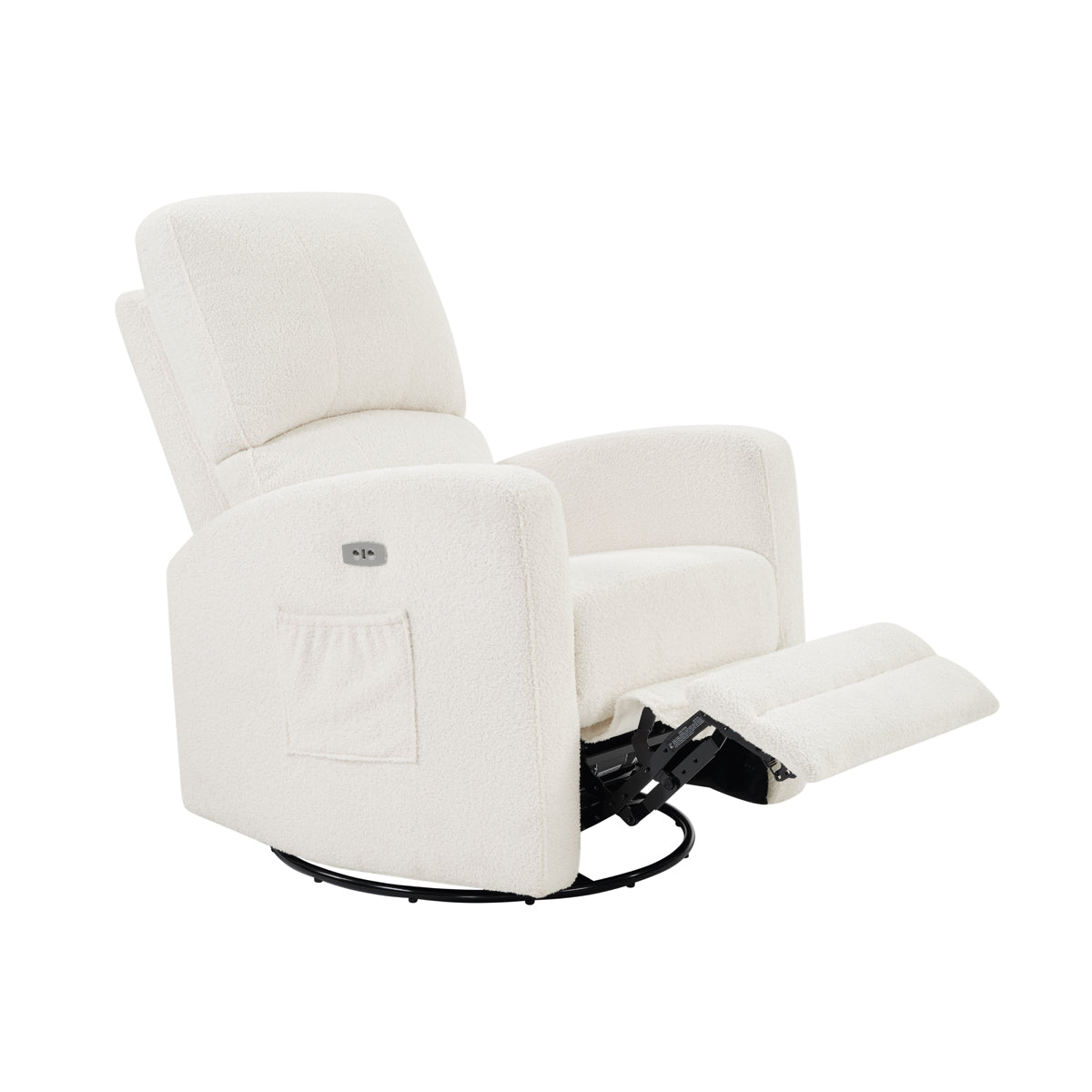 Coco Teddy Fabric Swivel Glider Recliner Chair