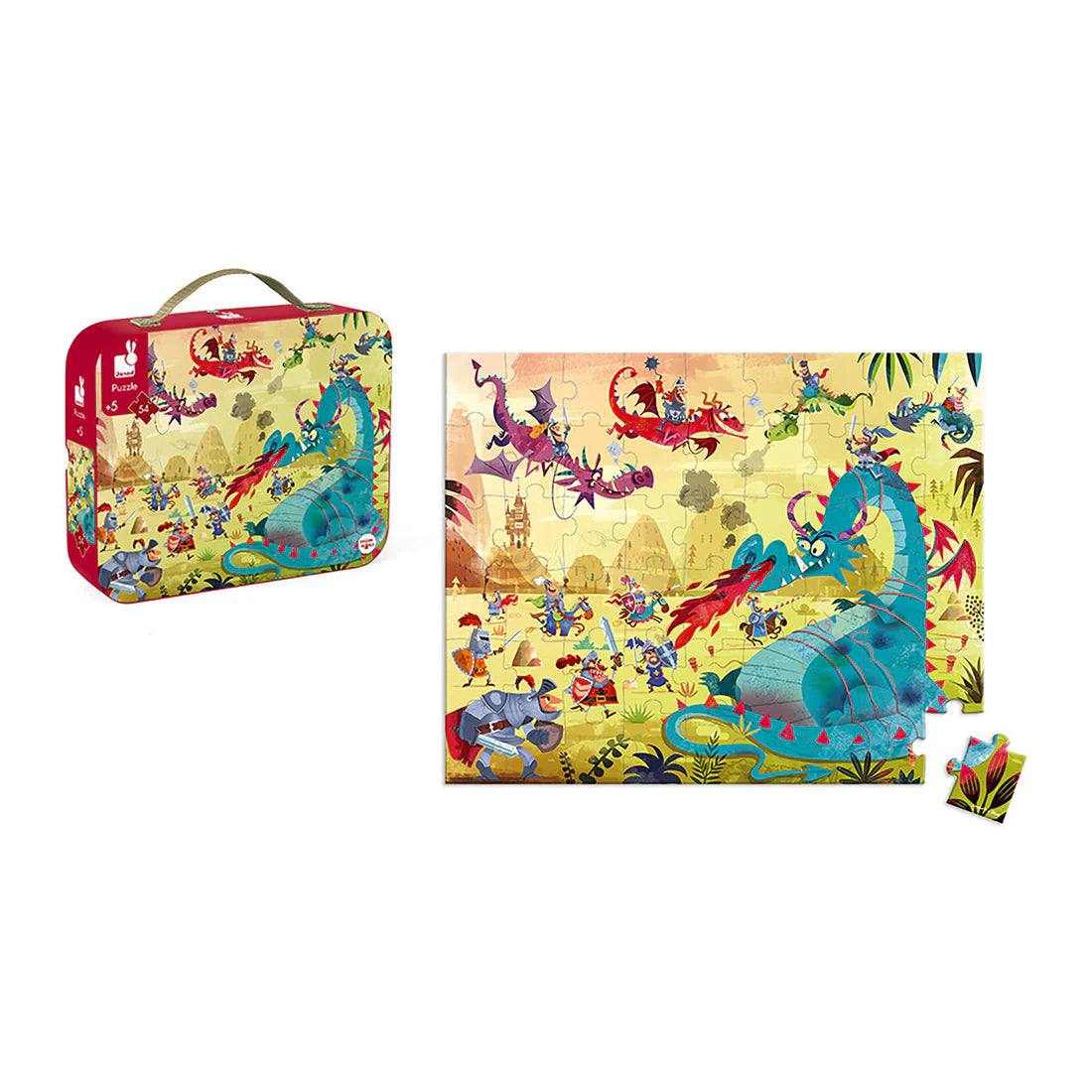 Janod PZ54 Dragons Puzzle | 54-Piece Kids Puzzle