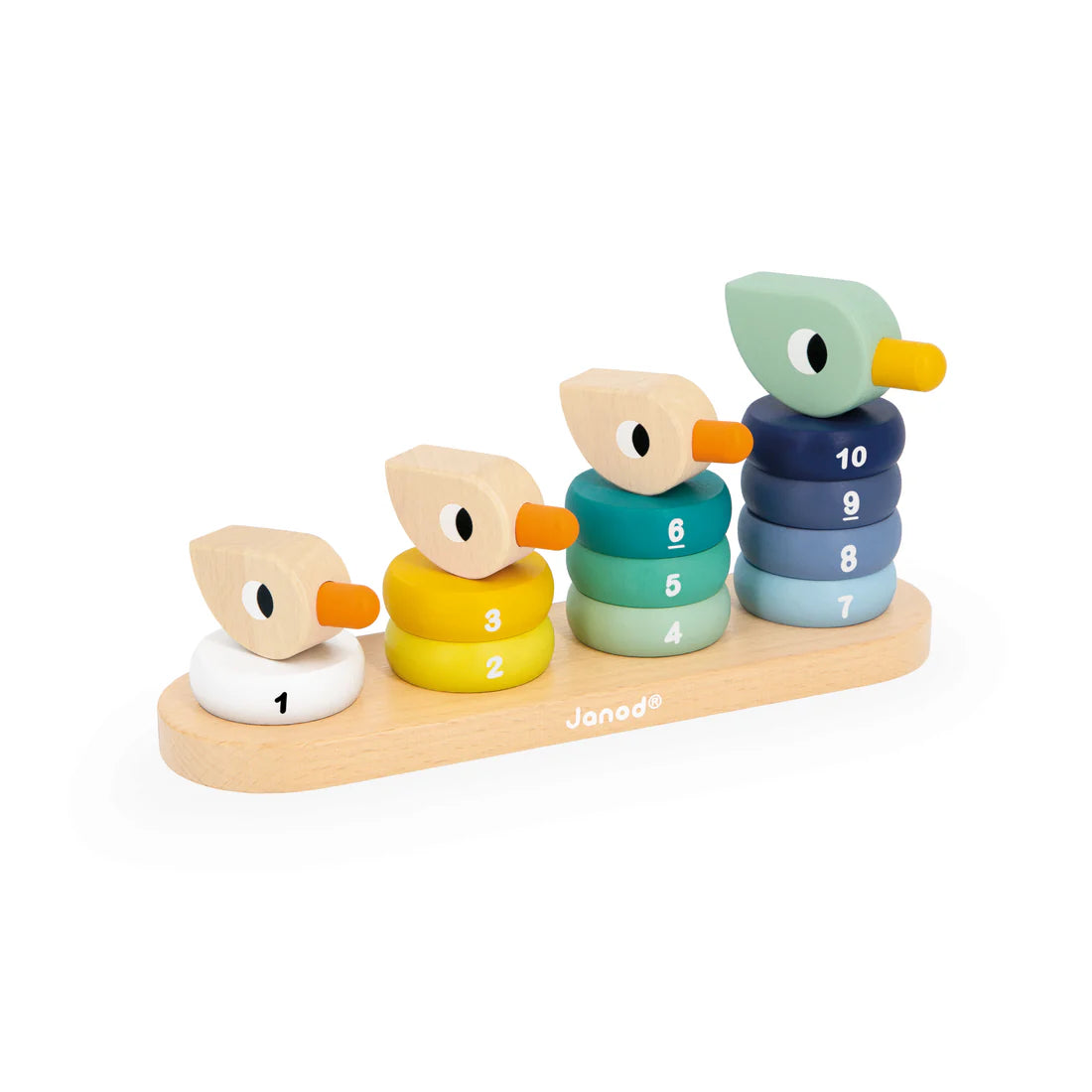 Janod Zigolos Stacking Ducks | Wooden Counting and Stacking Toy