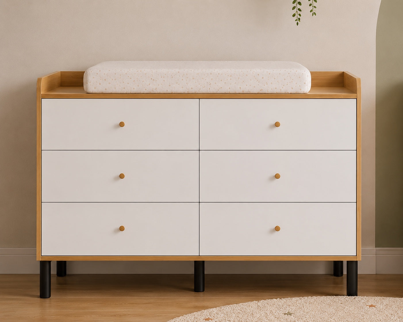 Karlie Collection Crib & Dresser Set | Modern Nursery Furniture Natural