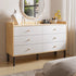 Meadow Nursery Set (Crib + 6 Drawer Dresser) | Natural Wood + White