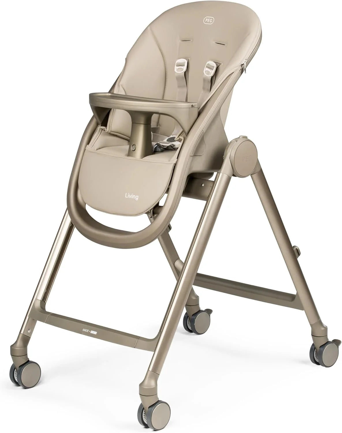 Peg Perego Living High Chair & Recliner | Adjustable & Foldable | Made in Italy | Space Sand