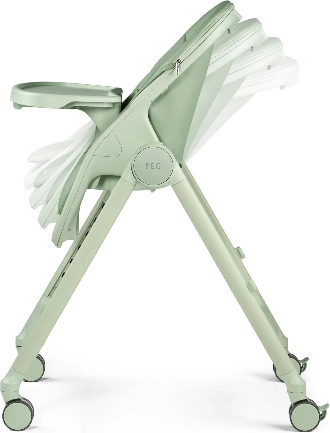 Peg Perego Living High Chair & Recliner | Adjustable & Foldable | Made in Italy | Sage