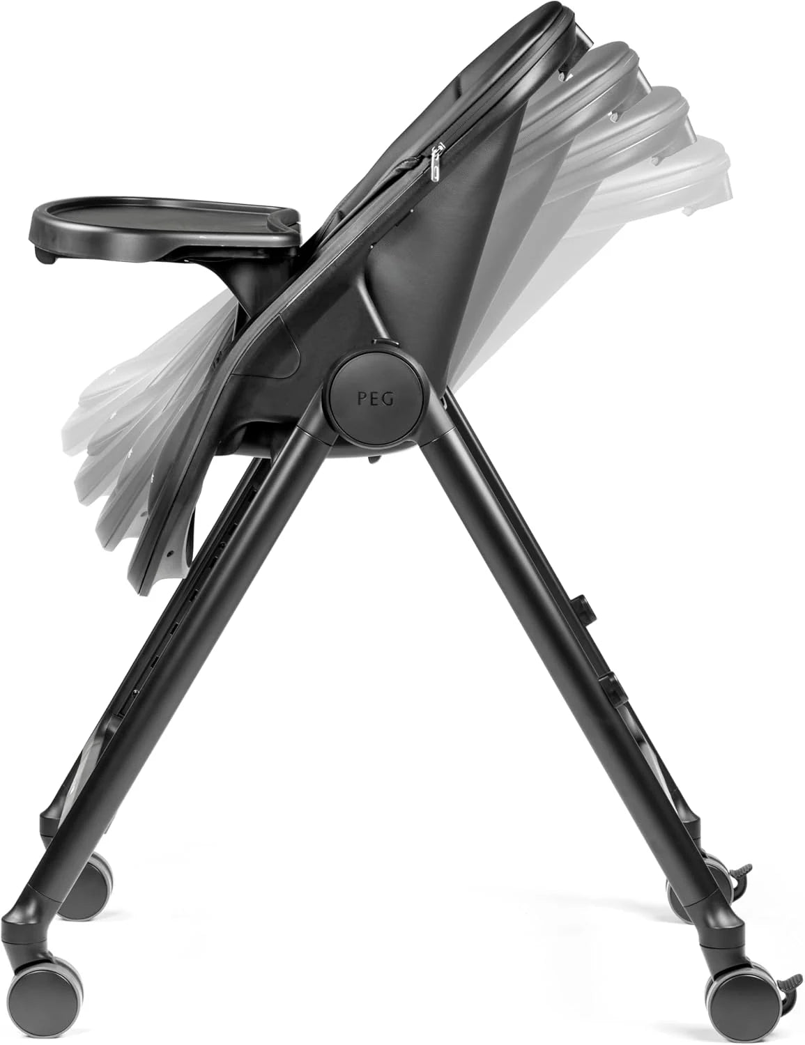 Peg Perego Living High Chair & Recliner | Adjustable & Foldable | Made in Italy | True Black