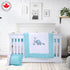 7 Pieces Baby Bedding Set - Nursery Crib Set Including Skirt, Comforter, Quilt Cover, Fitted Sheet, and More for Kids, Boys, Girls | Small Dots Pattern with Elephant Embroidered
