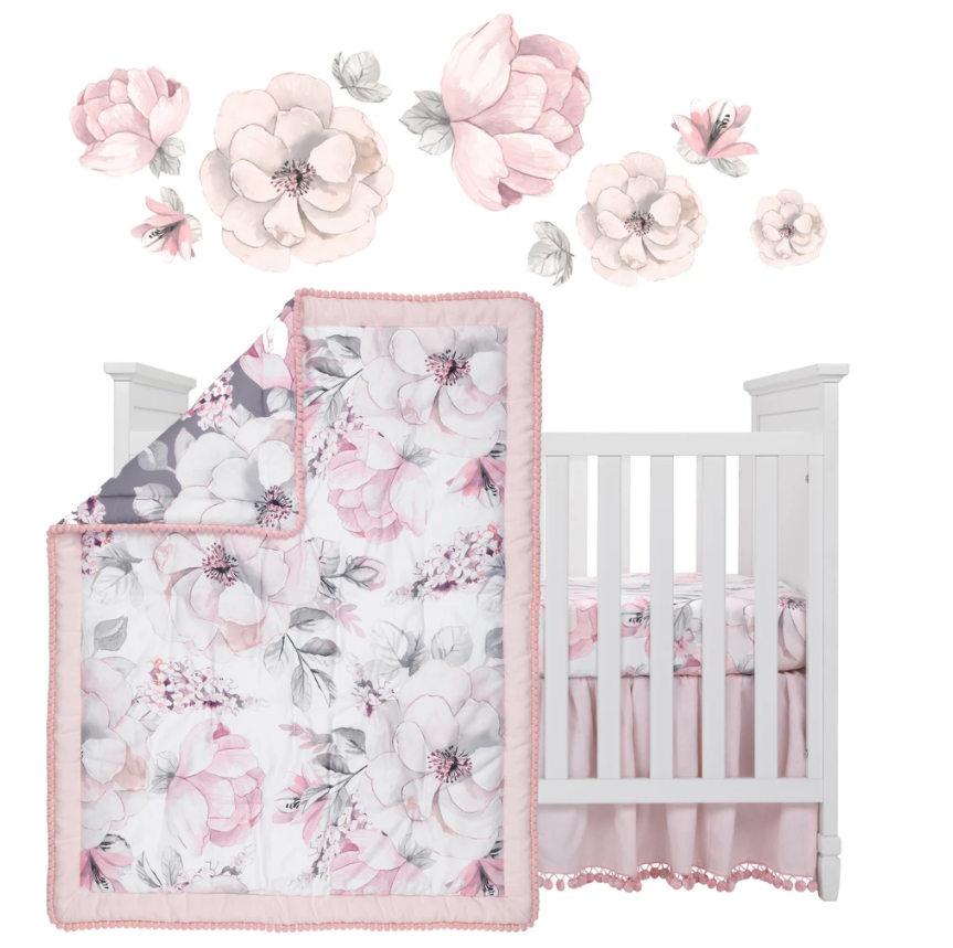 Flower top crib bedding