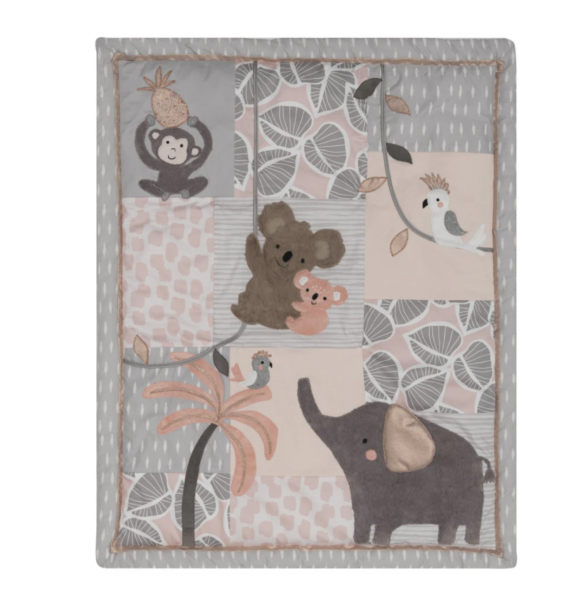 4-Piece Bedding Set | Friendly Koala, Elephant & Monkey