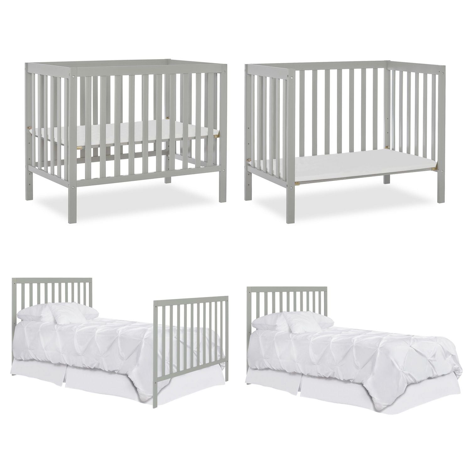 The Mini 3-in-1 Convertible Crib | Grey