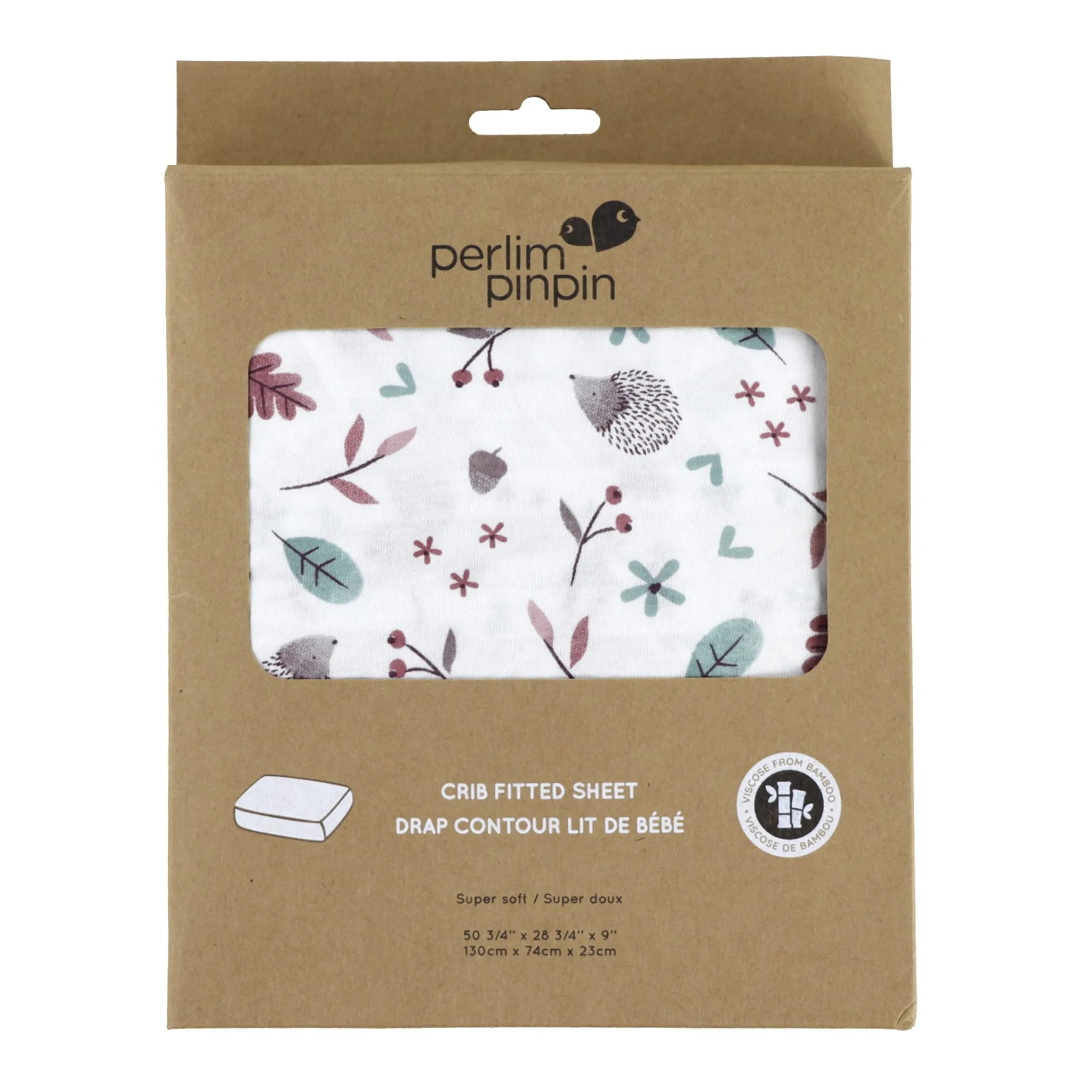 Perlimpinpin Bamboo Fitted Sheet | Hedgehog