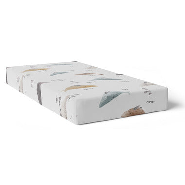 Kushies Percale Crib Sheet Whales