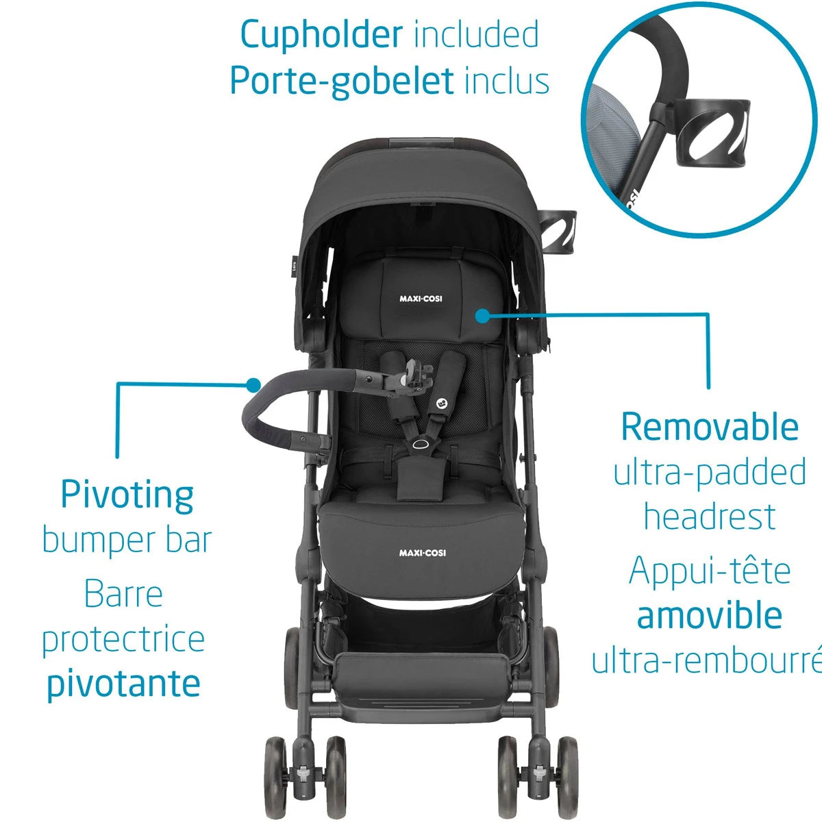 https://bambinofurniture.com/cdn/shop/products/maxi-cosi-lara-ultracompact-stroller-lara-essential-black-pivot-cupholder-padding-infographic.webp?v=1678396927