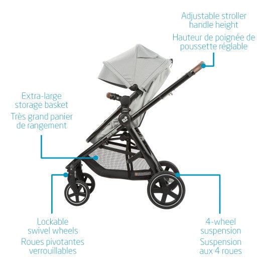 Maxi Cosi Zelia Max 5-in-1 Modular Travel System Polished Pebble